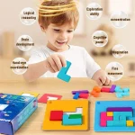 Casse-tête tangram coloré composé de pièces géométriques