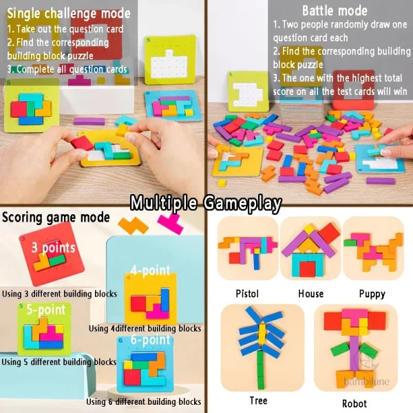Jeu de réflexion tangram pour développer la logique