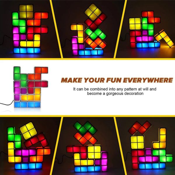Lumière nocturne Tetris pour jeunes enfants