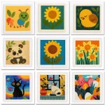 Kit broderie animaux fait main et coloré pour enfants