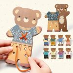 Jouet à enfiler Montessori Ours ThreadBear