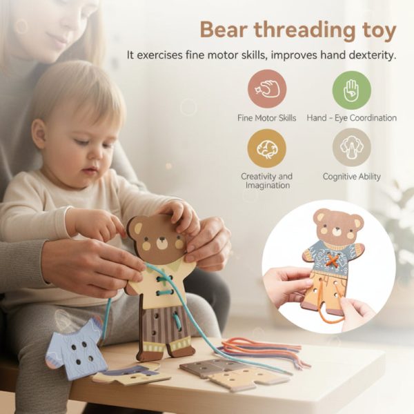 Activité manuelle Ours en bois pour apprendre en s'amusant