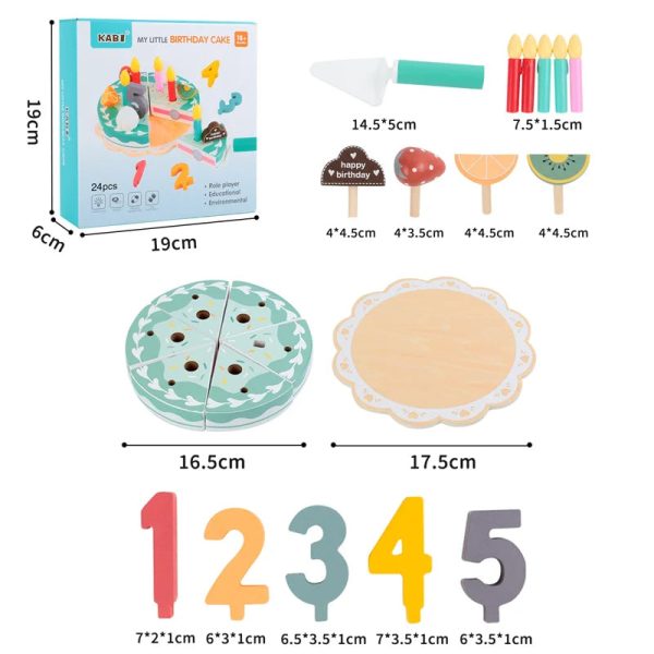 Jouet de cuisine TinyChef avec gâteau en bois