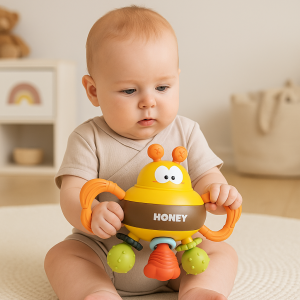 TinyHive – Balle à mordiller et à faire cliqueter pour bébés