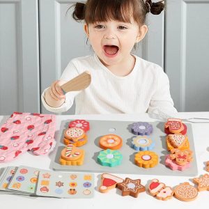 Jeu éducatif en bois pour le tri de biscuits ludiques