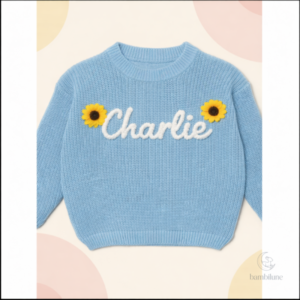 TinyStitch – Pull tricoté pour personnalisation avec prénom