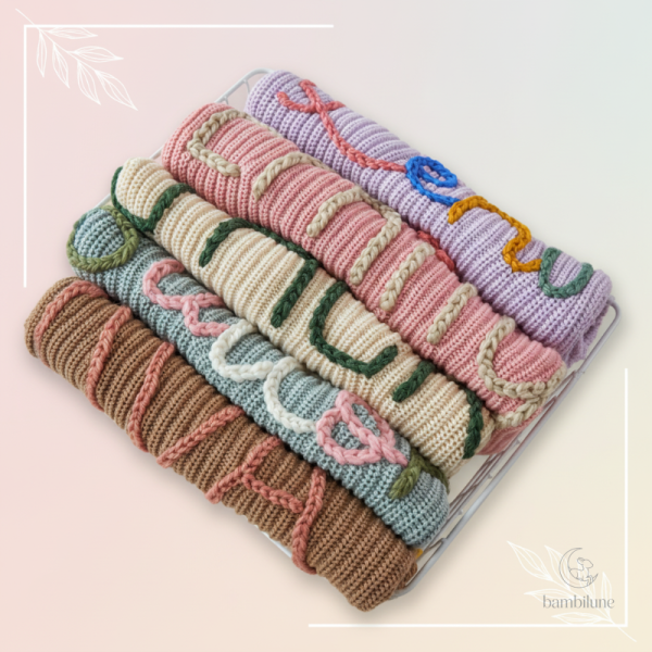 Pull pour enfants, tricot personnalisé avec prénom