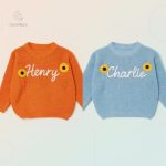 Pull tricoté pour enfants, design personnalisé avec nom