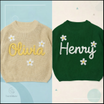 Pull pour enfants, tricot avec prénom, choix de couleurs