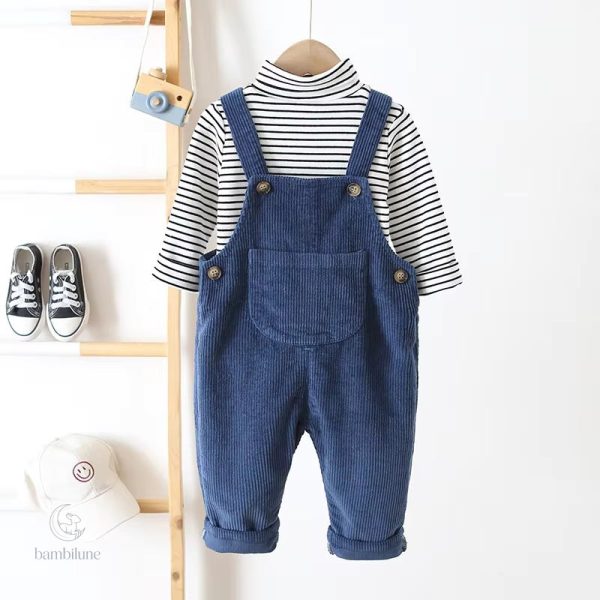 Look tendance avec ces salopettes en tissu côtelé pour enfants