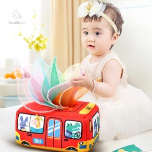 Jouet de motricité pour bébés avec mouchoirs