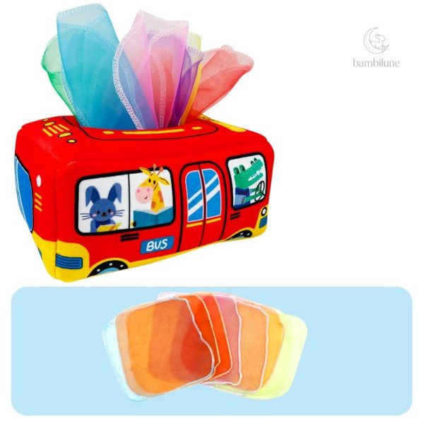 Jouet éducatif en forme de boîte à mouchoirs pour jeunes enfants