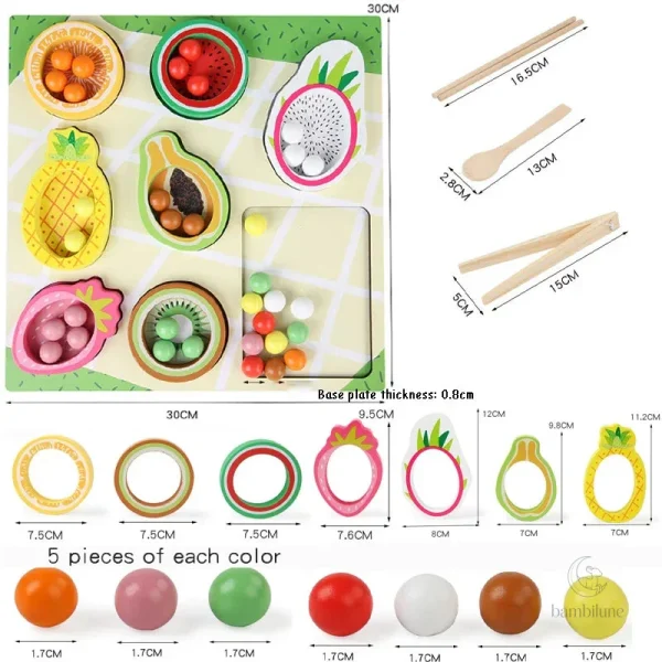 Jeu de classification avec fruits et formes