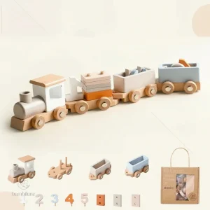 Train Montessori en bois pour les tout-petits