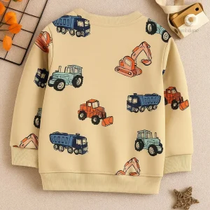 Pull doux et chaud TruckTales avec véhicules de construction