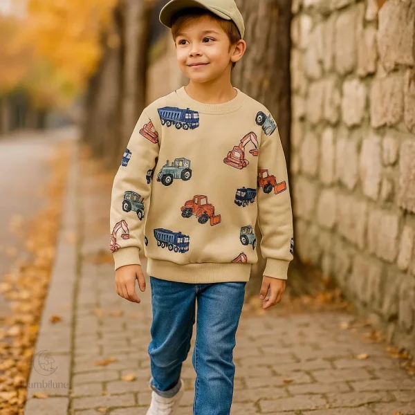 Vêtement pour enfants à motifs de camions colorés