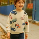 Vêtement chaud pour enfants avec impression de véhicules