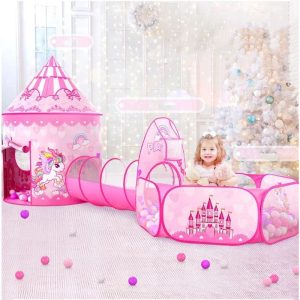 Tente licorne rose pour jeux magiques d'enfants