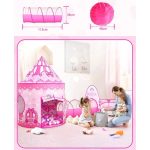 Activité ludique avec tente rose pour petits aventuriers