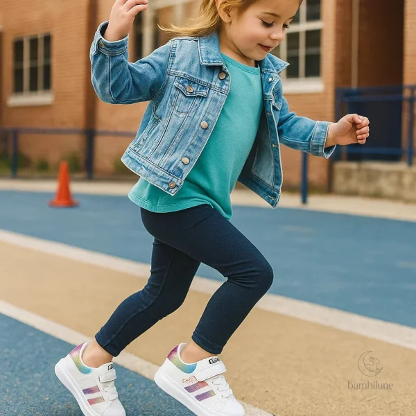 Baskets blanches UrbanFlex : légèreté et robustesse pour enfants