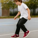 Baskets bordeaux pour enfants, style moderne et confort optimal