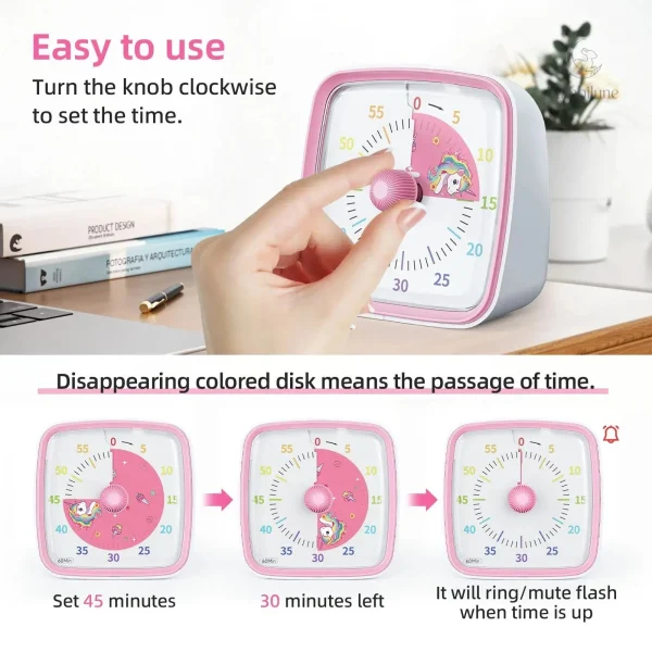 Minuteur éducatif pour enfants avec couleurs apaisantes