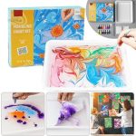 Kit de peinture colorée à base d'eau pour marbrage