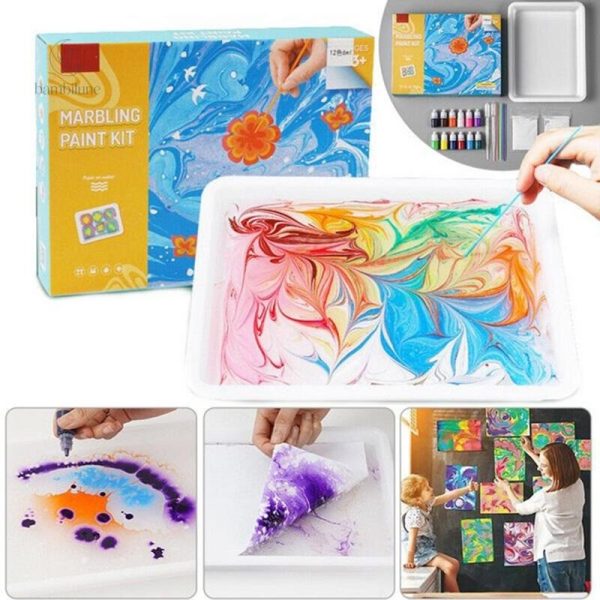Kit de peinture colorée à base d'eau pour marbrage