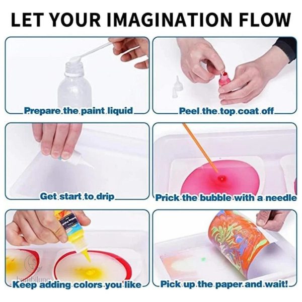 Peinture aquatique colorée pour techniques de marbrage