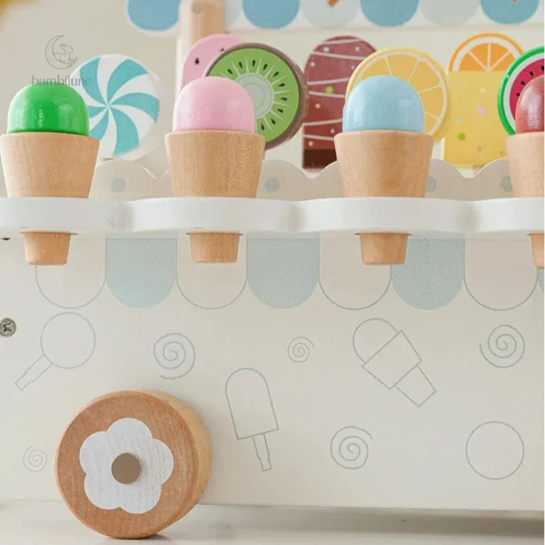 Accessoires de glaces en bois pour enfants amusants