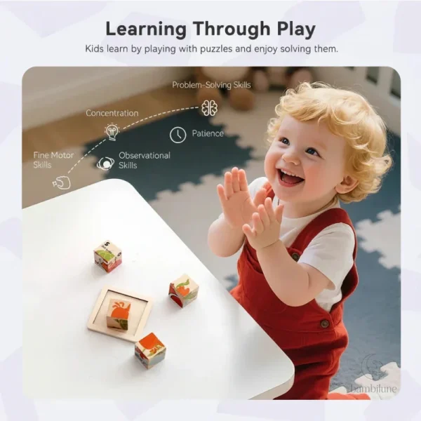 Jouet éducatif en bois pour enfants de 1 à 2 ans