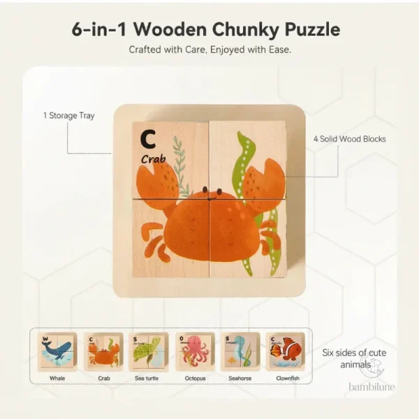 Puzzle créatif en bois Montessori pour l'apprentissage