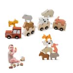 Woods - Train d'animaux en bois Amusement à la Ferme
