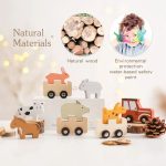 Train d'animaux en bois pour éveil des tout-petits