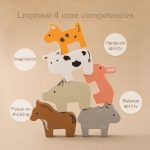 Jouet éducatif en bois sur rails pour jeunes enfants