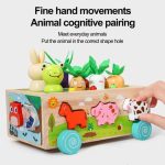 Jouet ludique sur roulettes avec animaux et légumes à assembler