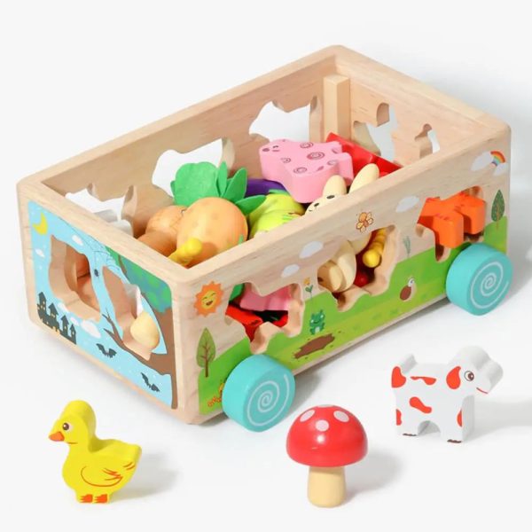 Woods – Jouet éducatif en bois avec animaux et légumes amusants