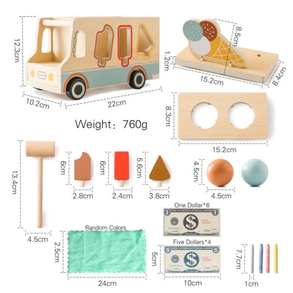 Camion à glace ludique adapté aux petits enfants