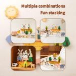 Jeu en bois : animaux de la ferme à empiler