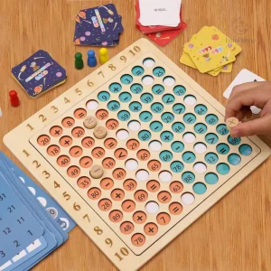 Plateau de jeu mathématique pour apprendre la multiplication