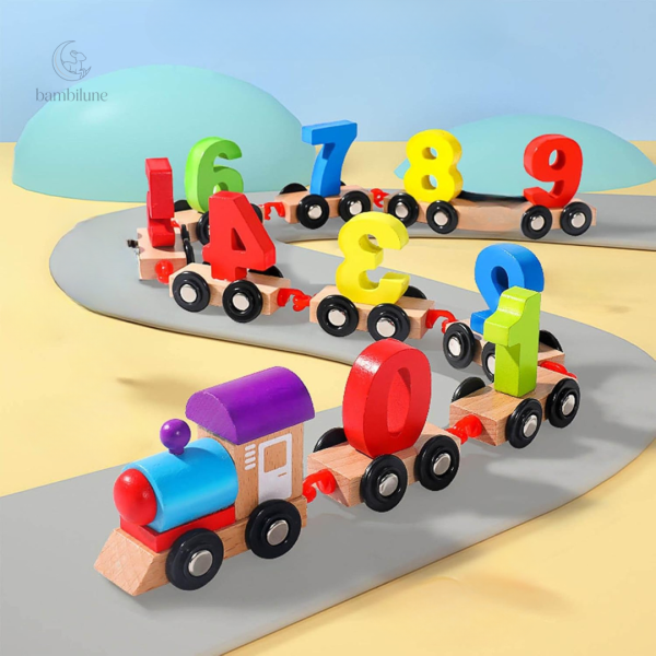 Apprendre l'alphabet avec un train magnétique en bois ludique