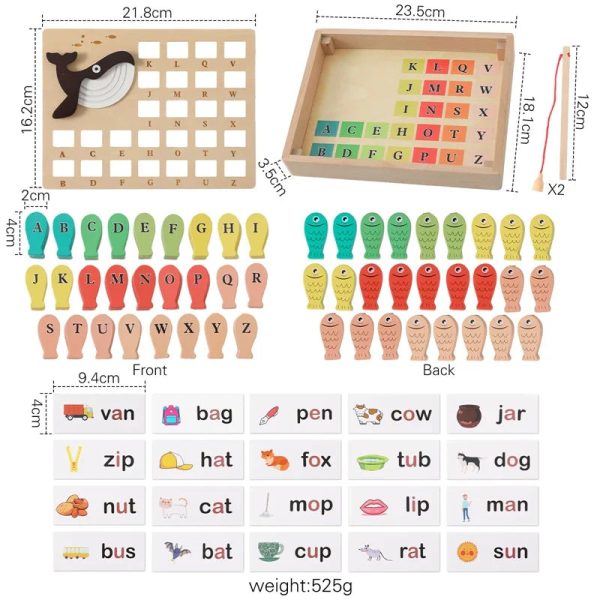 Jeu éducatif en bois pour stimuler l'apprentissage des mots