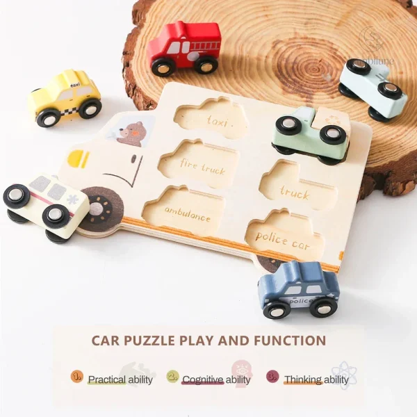 Jeu éducatif en bois – Aventure avec voitures