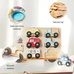 Activité créative en bois pour les petits amateurs de voitures