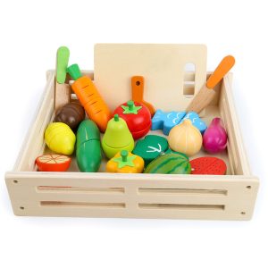 Boîte à fruits et légumes en bois pour enfants de 2 à 3 ans