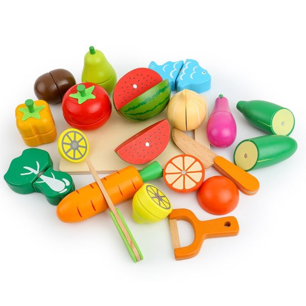 Jouet éducatif en bois pour apprendre les fruits et légumes