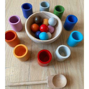 Jeu éducatif en bois pour le tri des couleurs