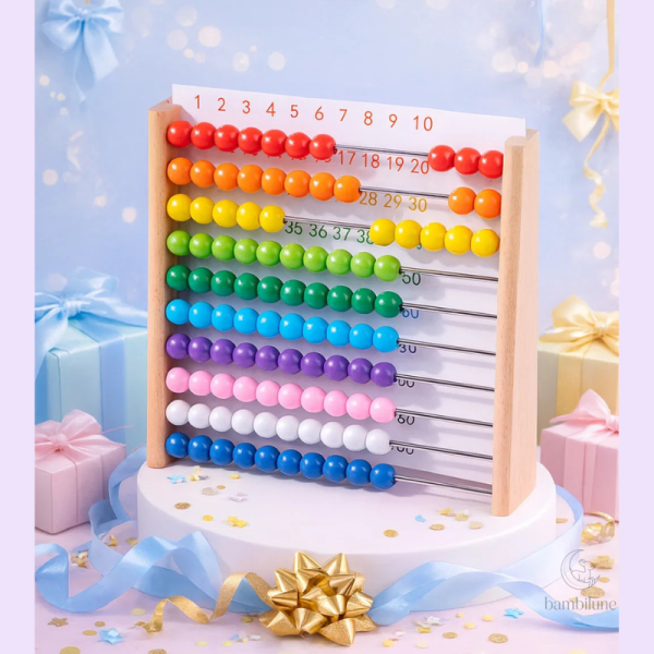 Jouet en bois pour apprendre les chiffres et les couleurs