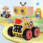 Robot de construction en bois - Jouet éducatif