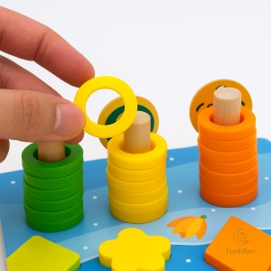 Activité interactive en bois pour stimuler l'apprentissage